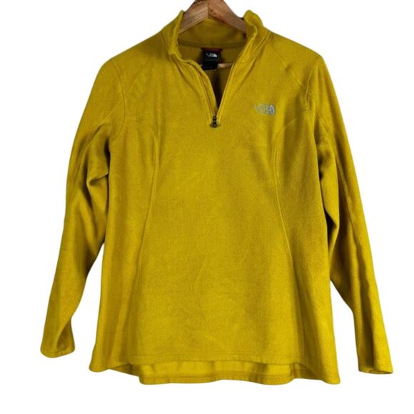 The North Face Fleece Pullover Jacket Womens L Yellow 3/4 Zip Outdoor Gorpcore - Picture 1 of 5